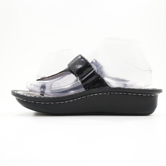 Alegria Carina Black Patent Leather Embellished Comfort Thong Sandals - 8/EU 38 - Picture 5 of 7